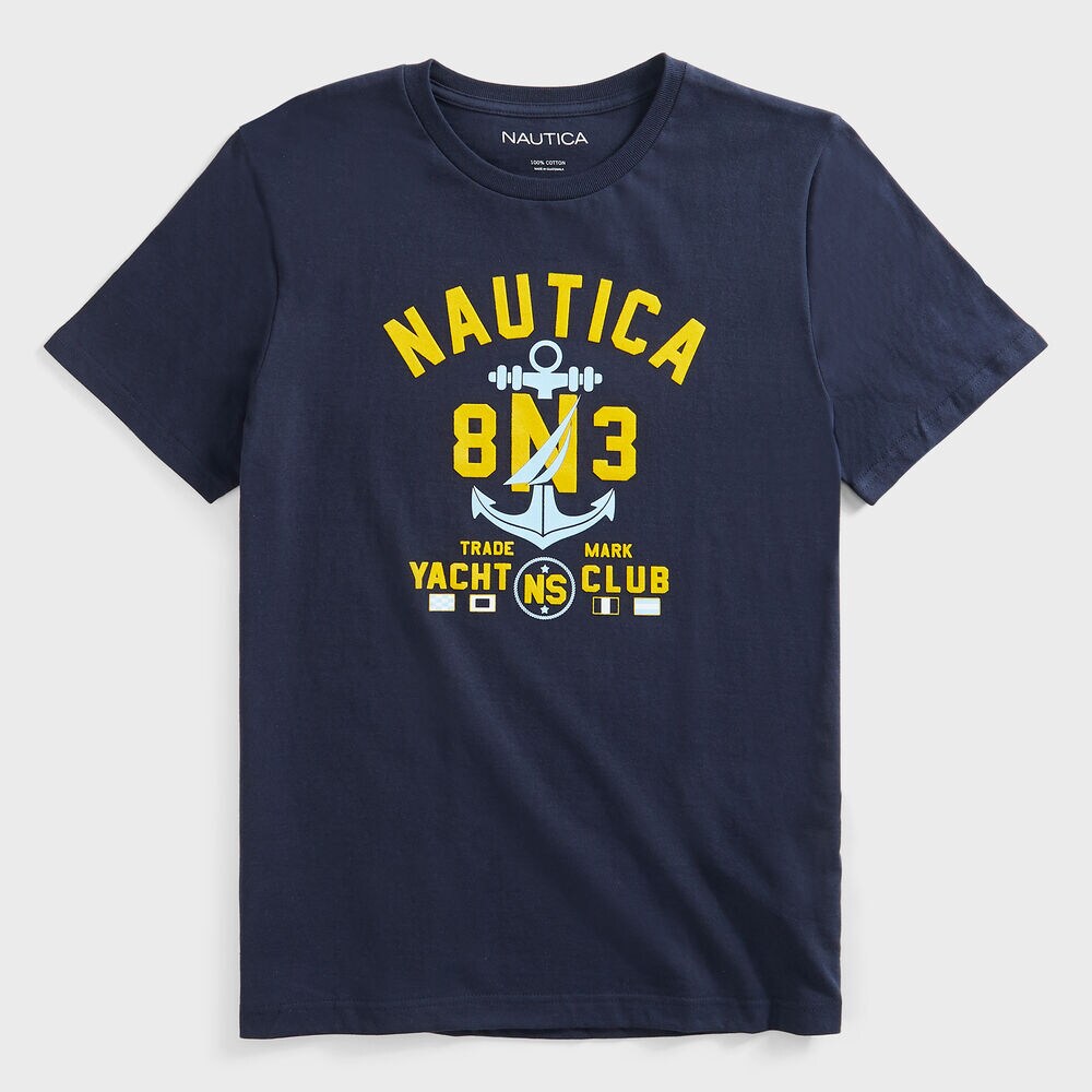 ANCHOR LOGO GRAPHIC T-SHIRT,Navy,large