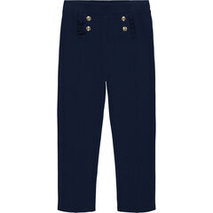 Toddler Girls' Ponte Ruffle Trimmed Pant (2T-4T),Navy,large