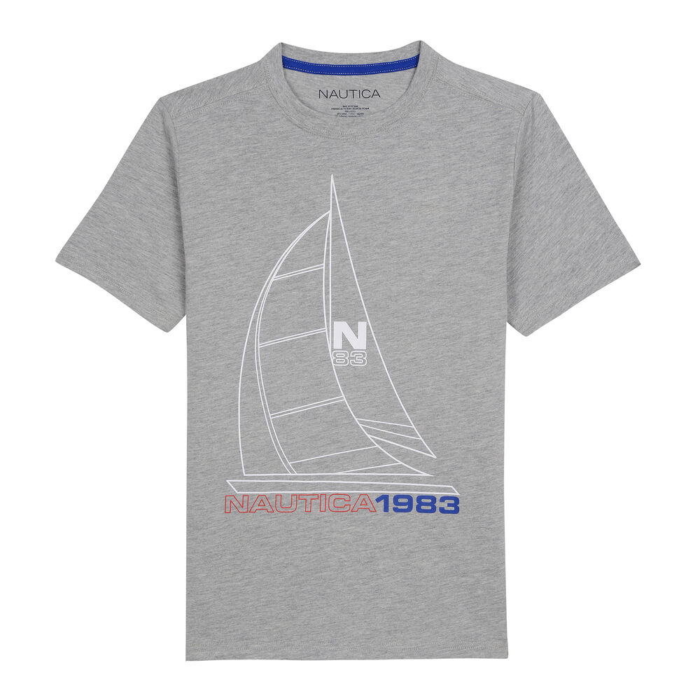BOY'S CHIP GRAPHIC TEE,Grey Heather,large