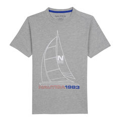 BOY'S CHIP GRAPHIC TEE,Grey Heather,large