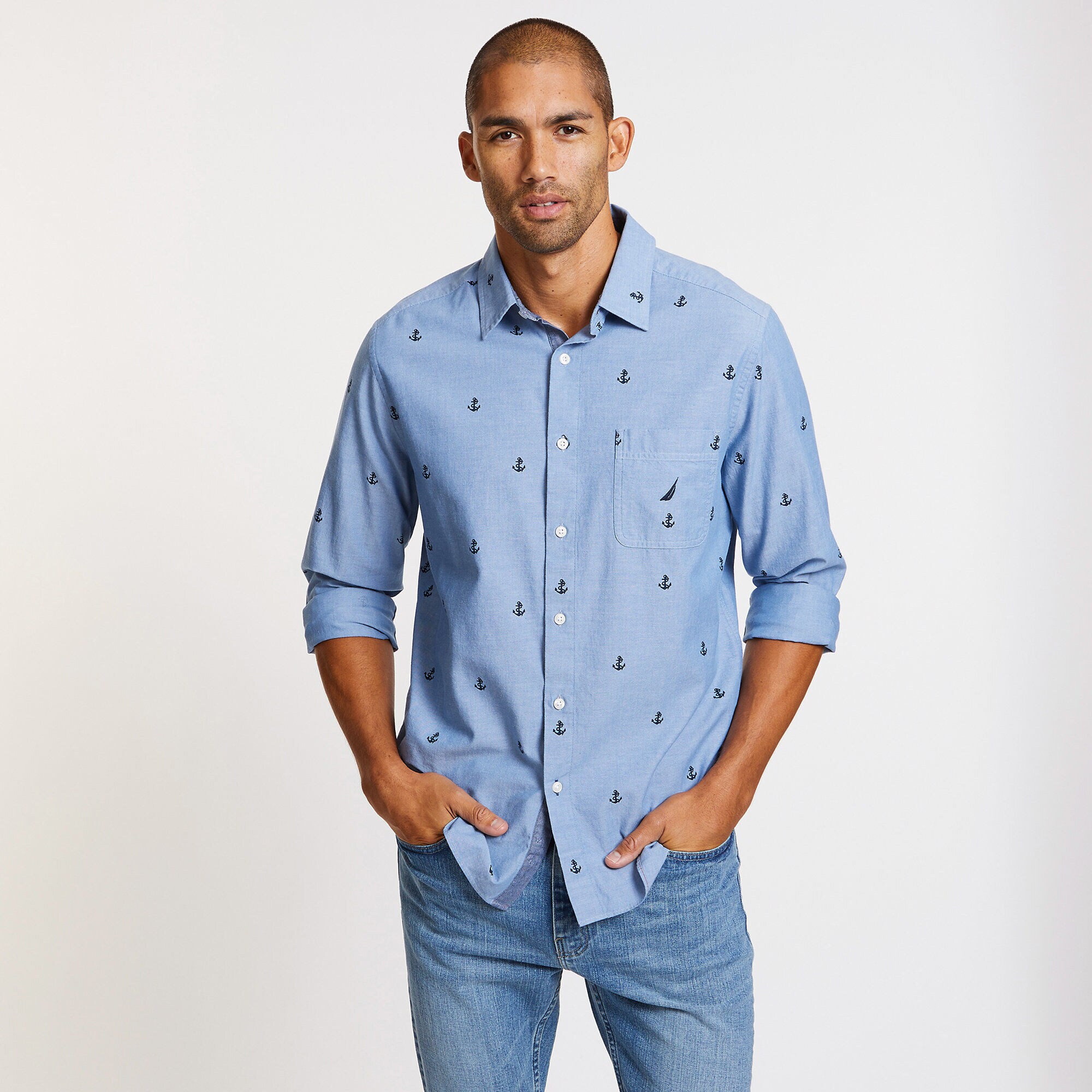 Classic Fit Anchor Motif Shirt | Nautica