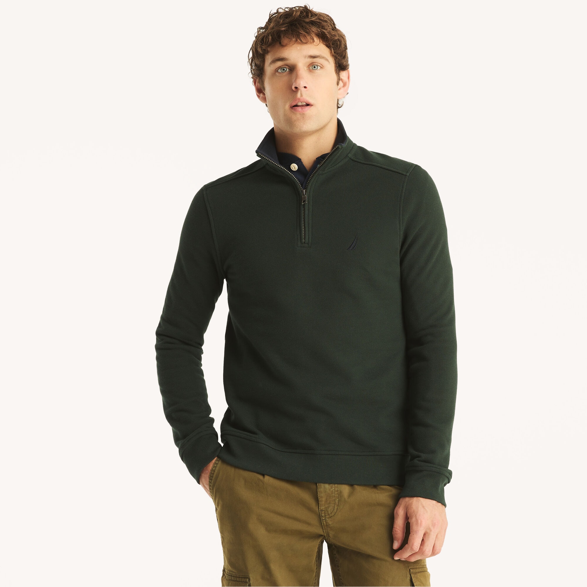 Quarter-Zip Sweatshirt,Kelp Seas,large