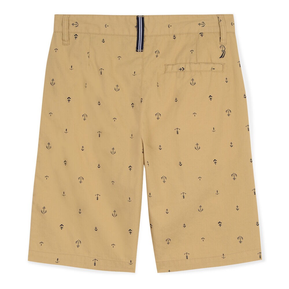 Boys' Tim Shorts in Anchor Print,Dark Oatmeal Heather,large