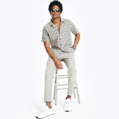 Navtech Classic Fit Printed Short-Sleeve Shirt,Peacoat,large