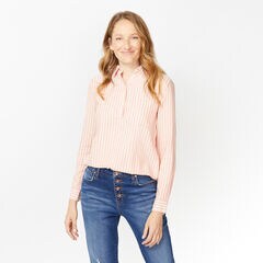 NAUTICA JEANS CO. STRIPE BOYFRIEND POPOVER,Russet,large