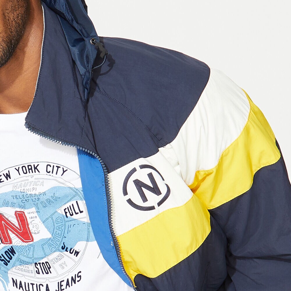 NAUTICA JEANS CO. REVERSIBLE BOMBER JACKET,Navy,large