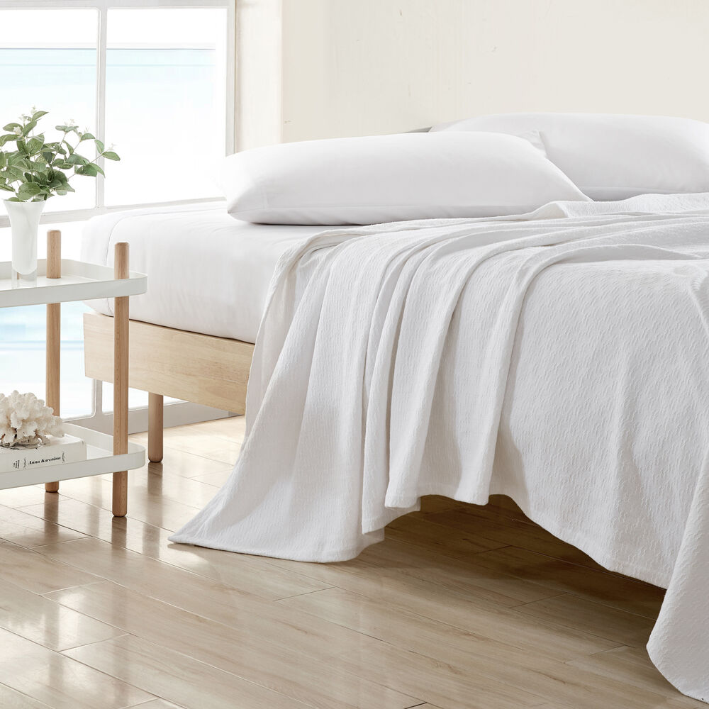 RIPPLE COVE KING BLANKET,Antique White Wash,large
