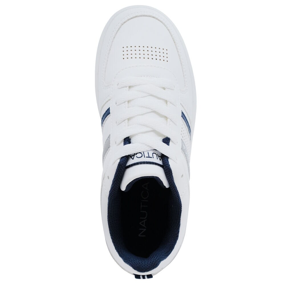 Boys' Side Stripe Lace-Up Sneaker,Antique White Wash,large