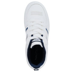 Boys' Side Stripe Lace-Up Sneaker,Antique White Wash,large