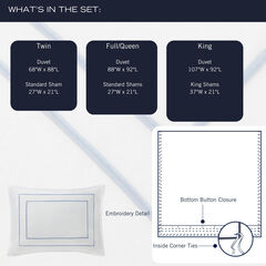 Alden Blue King Duvet Cover Set,Navy Dusk,large