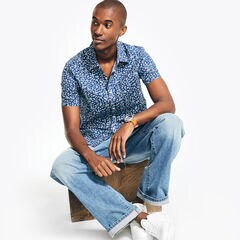 PRINTED SHORT-SLEEVE SHIRT,Estate Blue,large