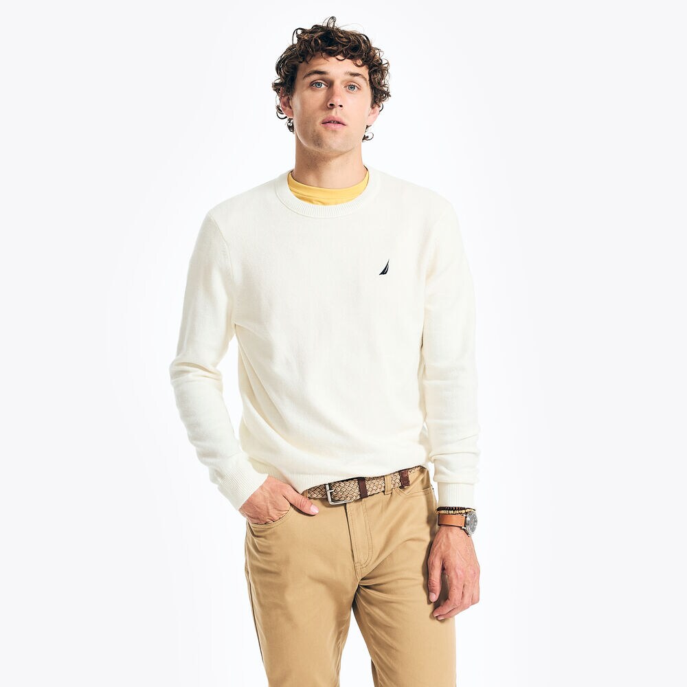 CREWNECK SWEATER,Sail Cream,large