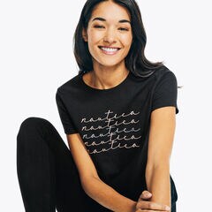 GLITTER GRAPHIC T-SHIRT,True Black,large