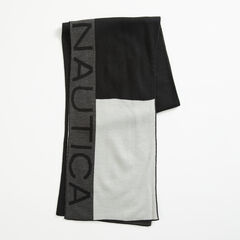 COLORBLOCK LOGO SCARF,True Black,large