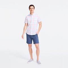 NAVTECH PLAID SHORT-SLEEVE SHIRT,Bright White,large