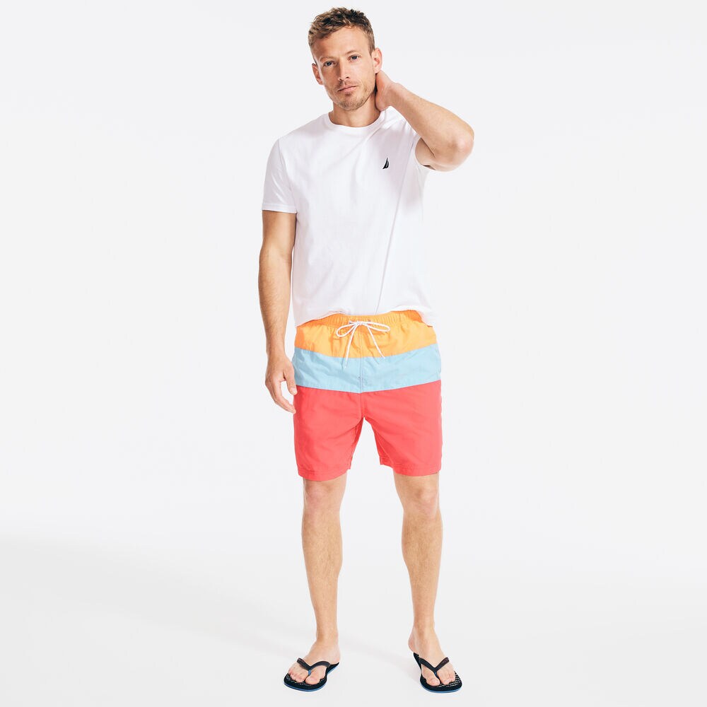 8" COLORBLOCK QUICK-DRY SWIM,Orange,large