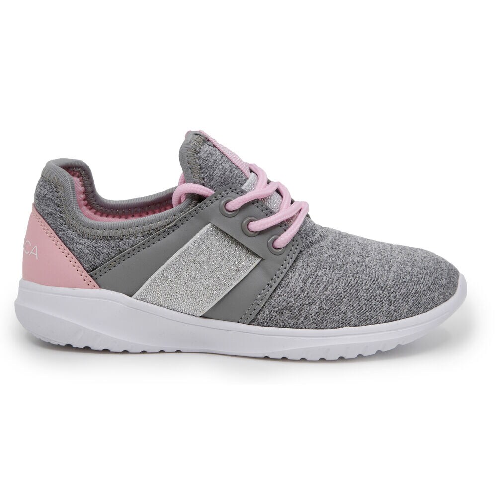 GIRLS COMFY ALL DAY SNEAKER,Charcoal Heather,large