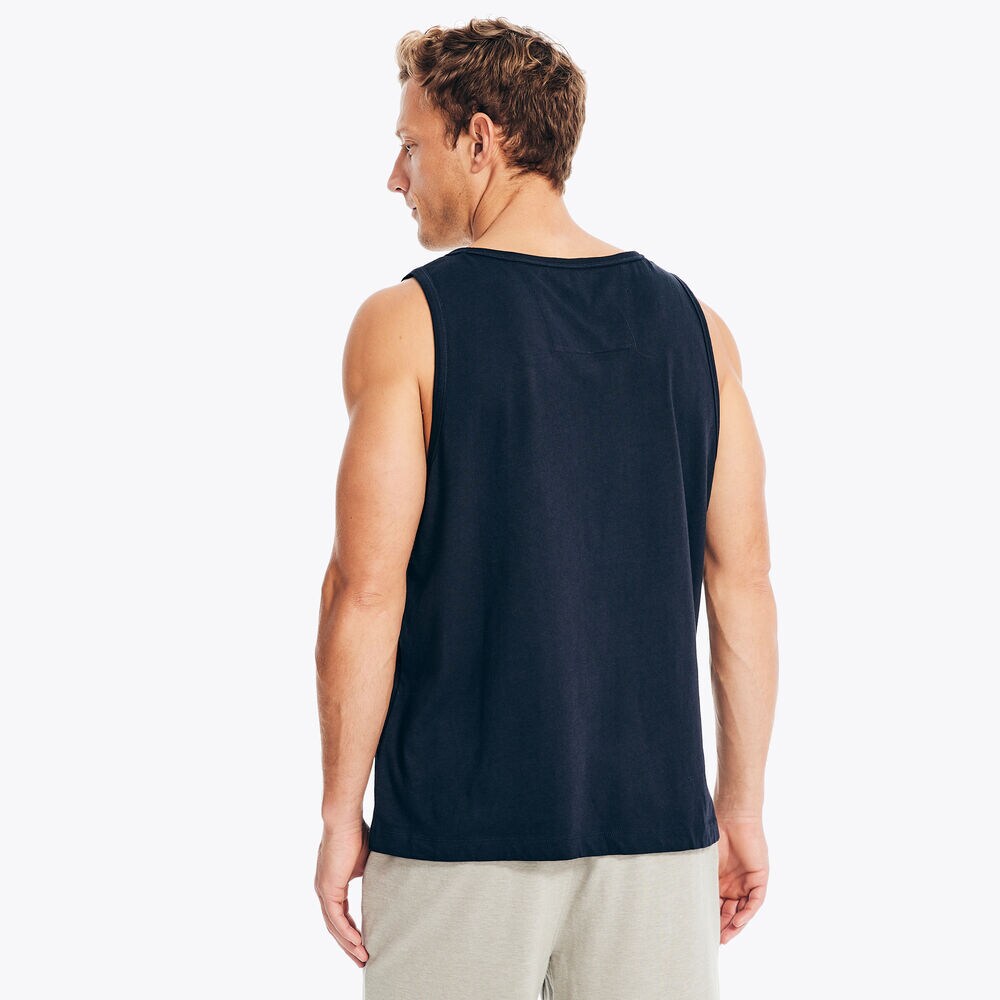 LOGO GRAPHIC SLEEP TANK,Navy,large
