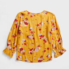 NAUTICA JEANS CO. FLORAL SMOCKED TOP,Kernel,large