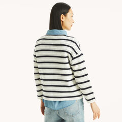 Striped Sweater,Sail White,large