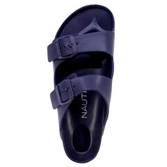 BUCKLE SLIDE SANDAL,Ice Blue,large