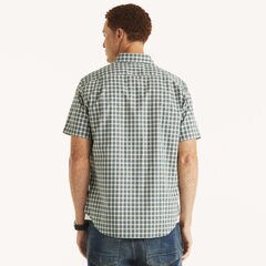 Classic Fit Wrinkle-Resistant Plaid Short-Sleeve Shirt,Evergreen,large
