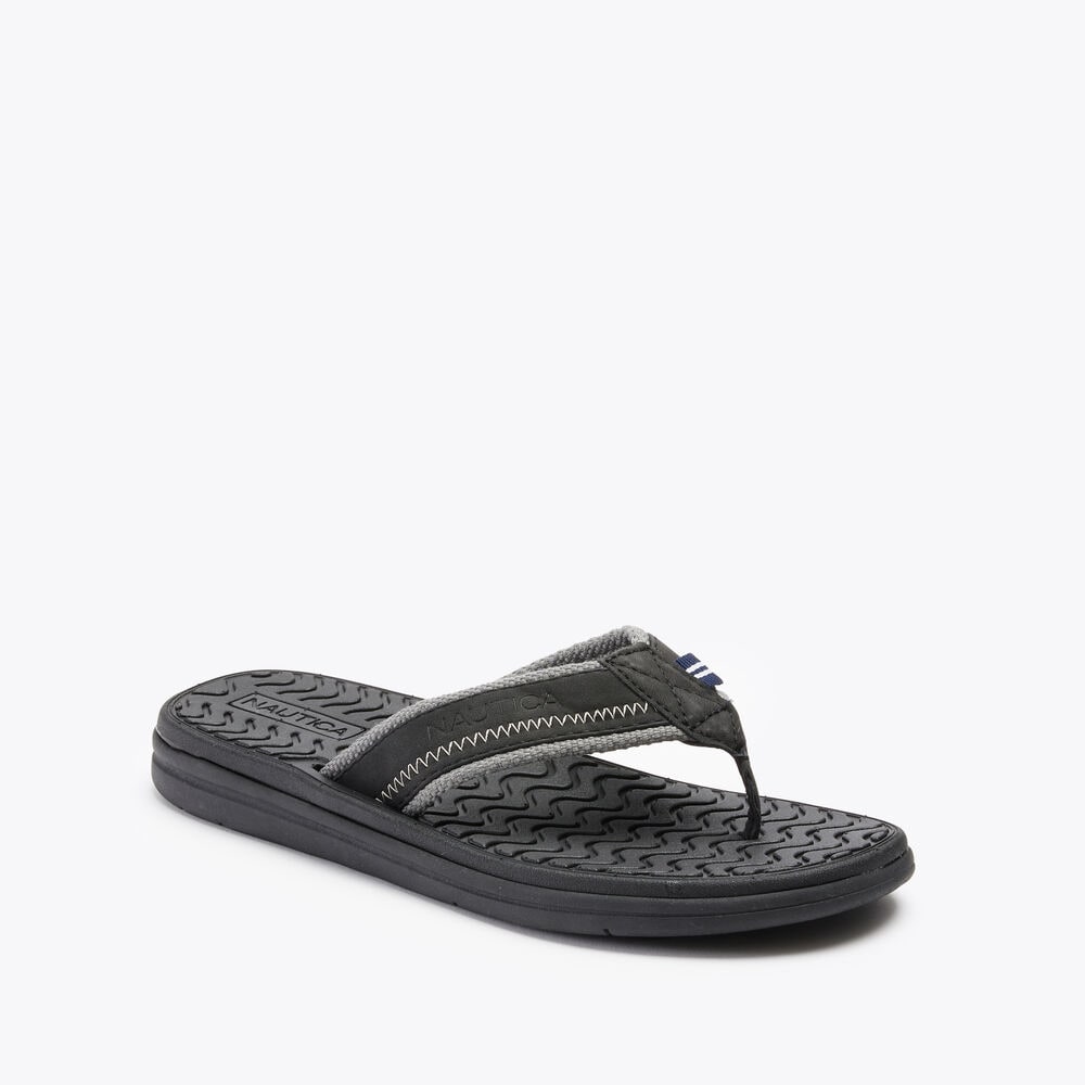 LOGO-EMBOSSED SANDAL,True Black,large