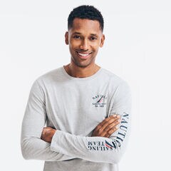 SAILING TEAM GRAPHIC LONG-SLEEVE T-SHIRT,Grey Heather,large