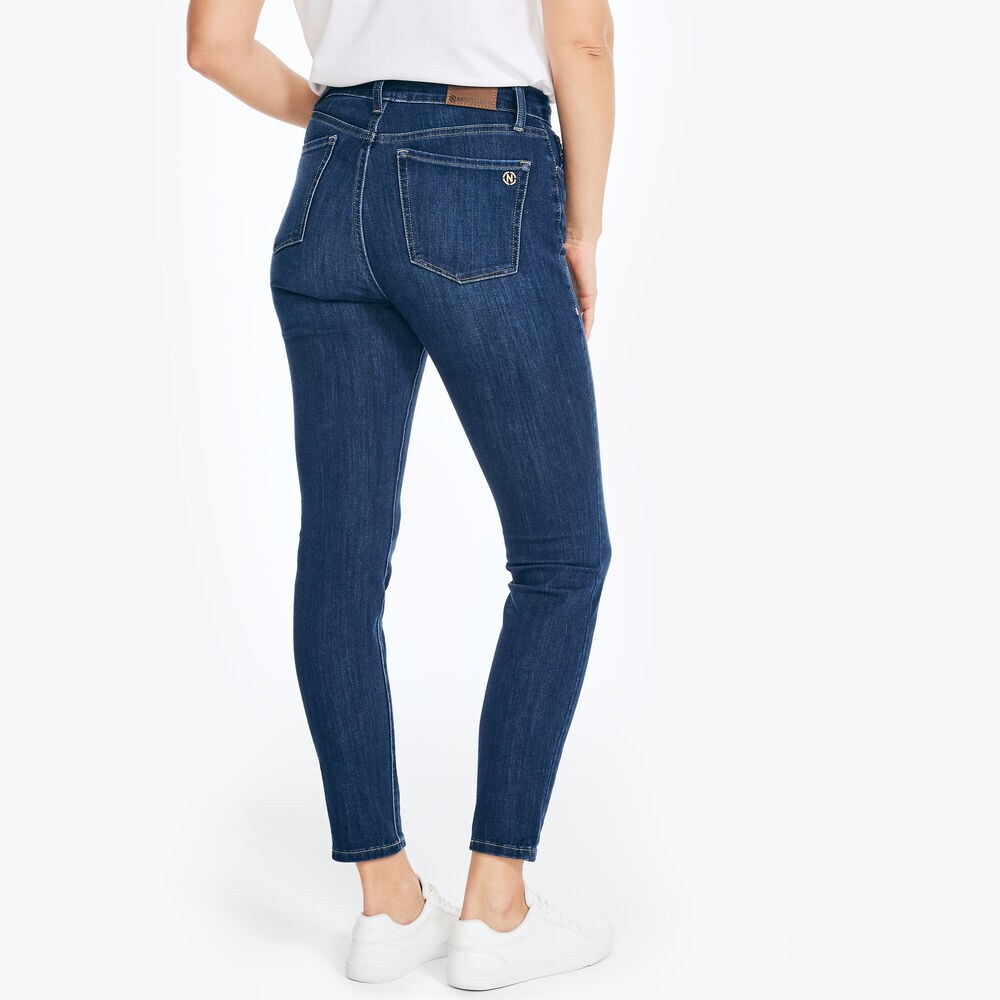 TRUE FLEX HIGH-RISE CURVY FIT SKINNY DENIM,Sapphire/Pitch Yellow,large