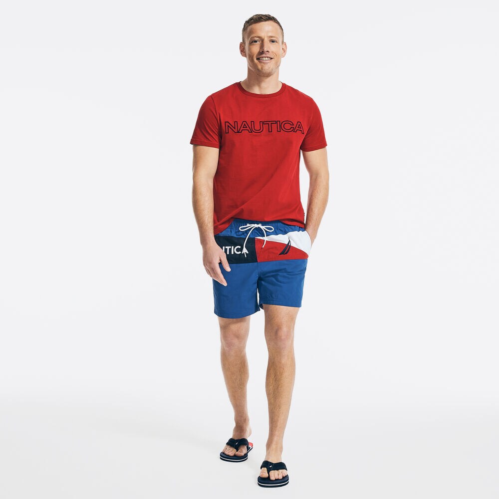 6" COLORBLOCK SAIL LOGO SWIM,Bright Cobalt,large