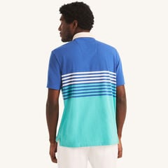 Classic Fit Chest-Stripe Polo,Windsurf Blue,large