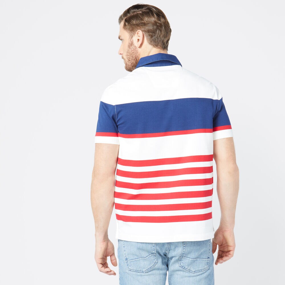 NAUTICA JEANS CO. STRIPED POLO,Sail White,large