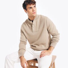 TEXTURED HENLEY,Sail White,large
