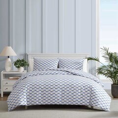 Woodblock Fish Blue Full/Queen Duvet Cover Set,Classic Blue,large