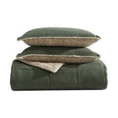 Beckett Green Full/Queen Reversible Comforter & Sham Set,Dark Hunter,large