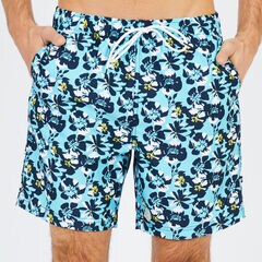 Big & Tall Abstract Poppy Swim Trunks,Bali Bliss,large