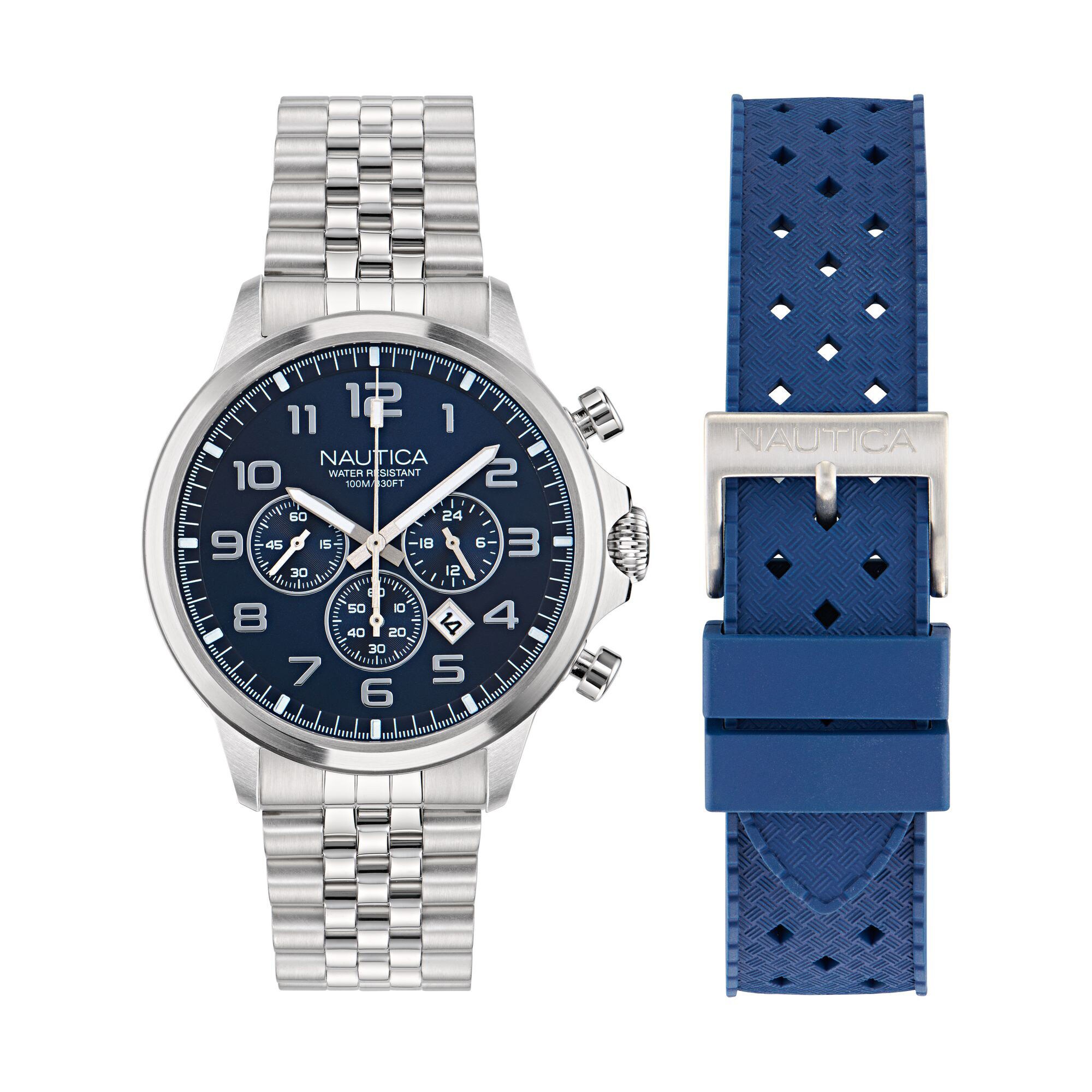 NCT Blue Ocean Stainless Steel Chronograph Watch,Multi,large