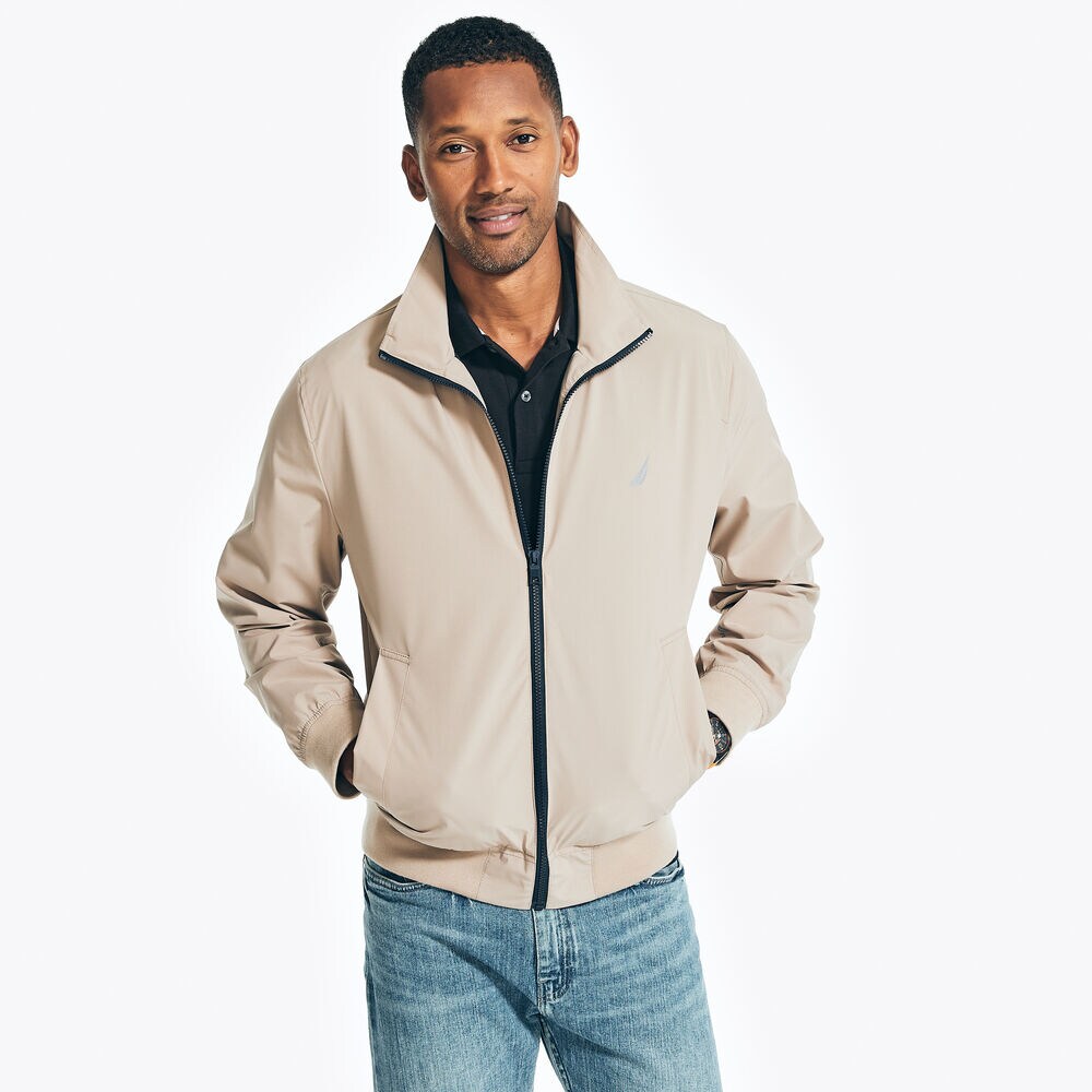 LIGHTWEIGHT RAINBREAKER BOMBER JACKET,True Khaki,large