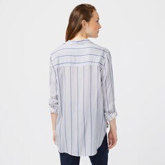 STRIPE WEEKEND SHIRT,Bright White,large