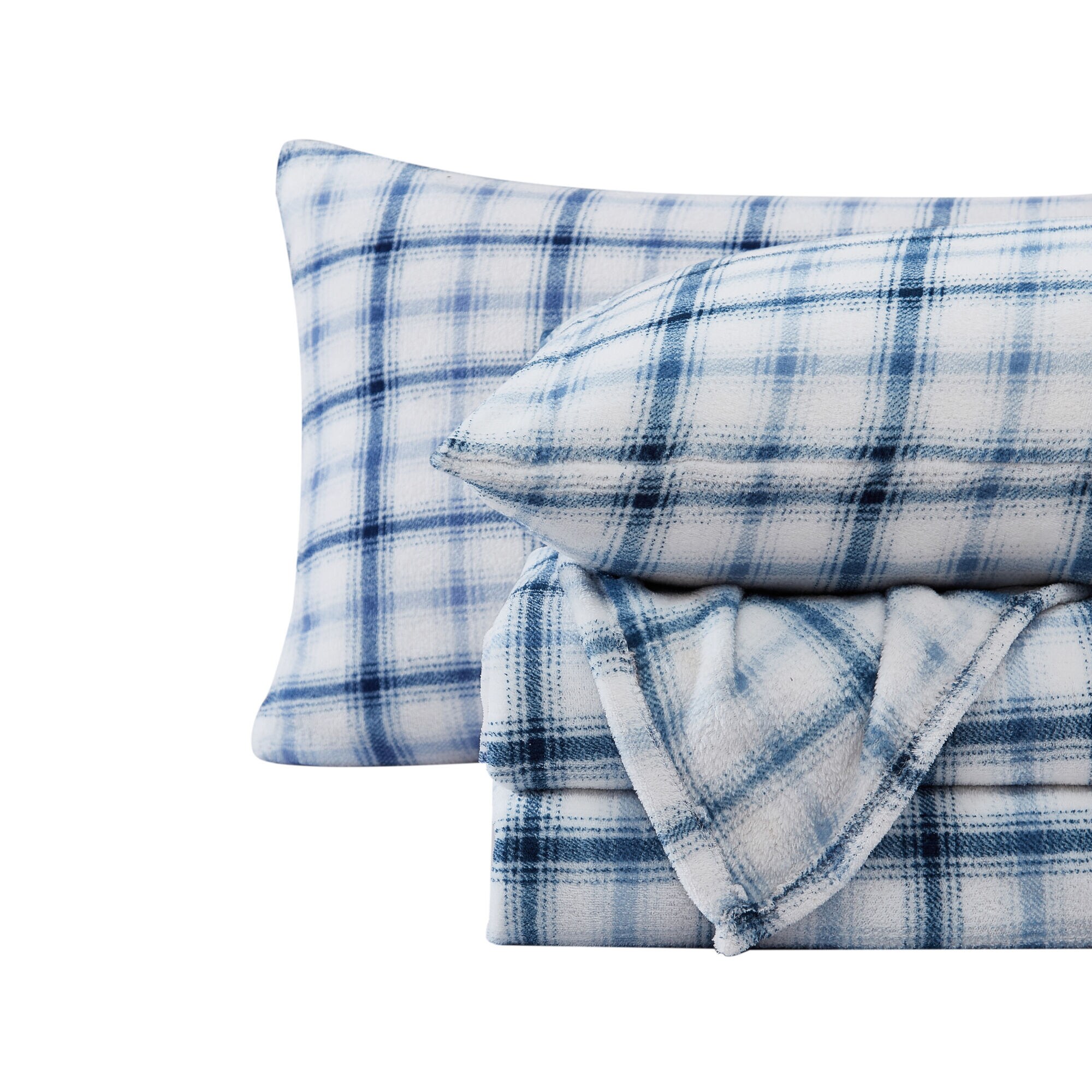 PLAID TWIN SHEET SET,Blue Mirage,large
