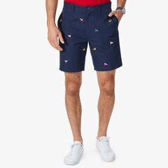  Classic Fit Allover Sailing Flag Short,Navy,large