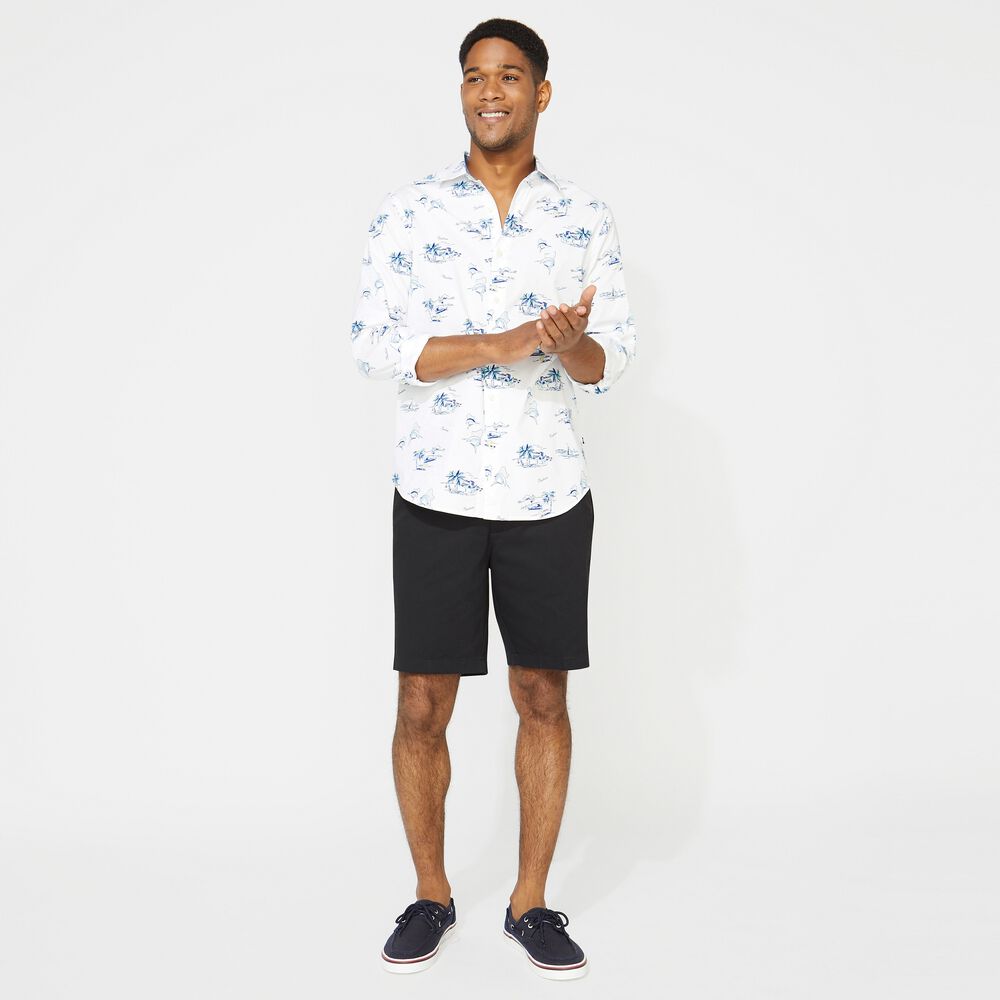 BEACH PRINT SHIRT,Bright White,large