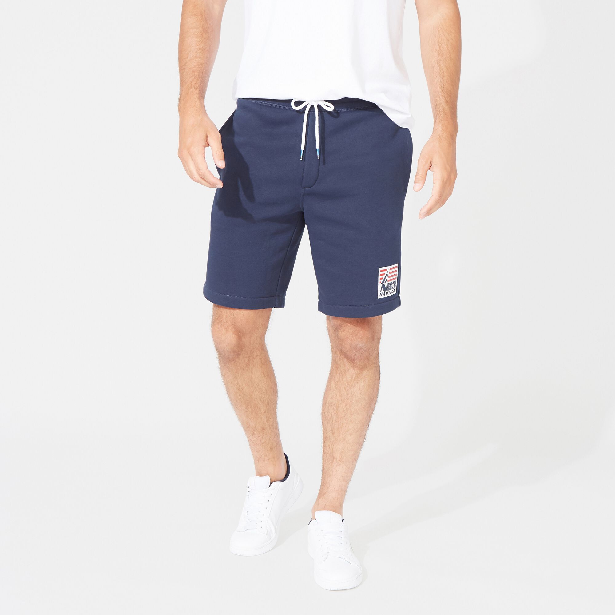 8.5" N83 LOGO KNIT SHORT,Navy,large