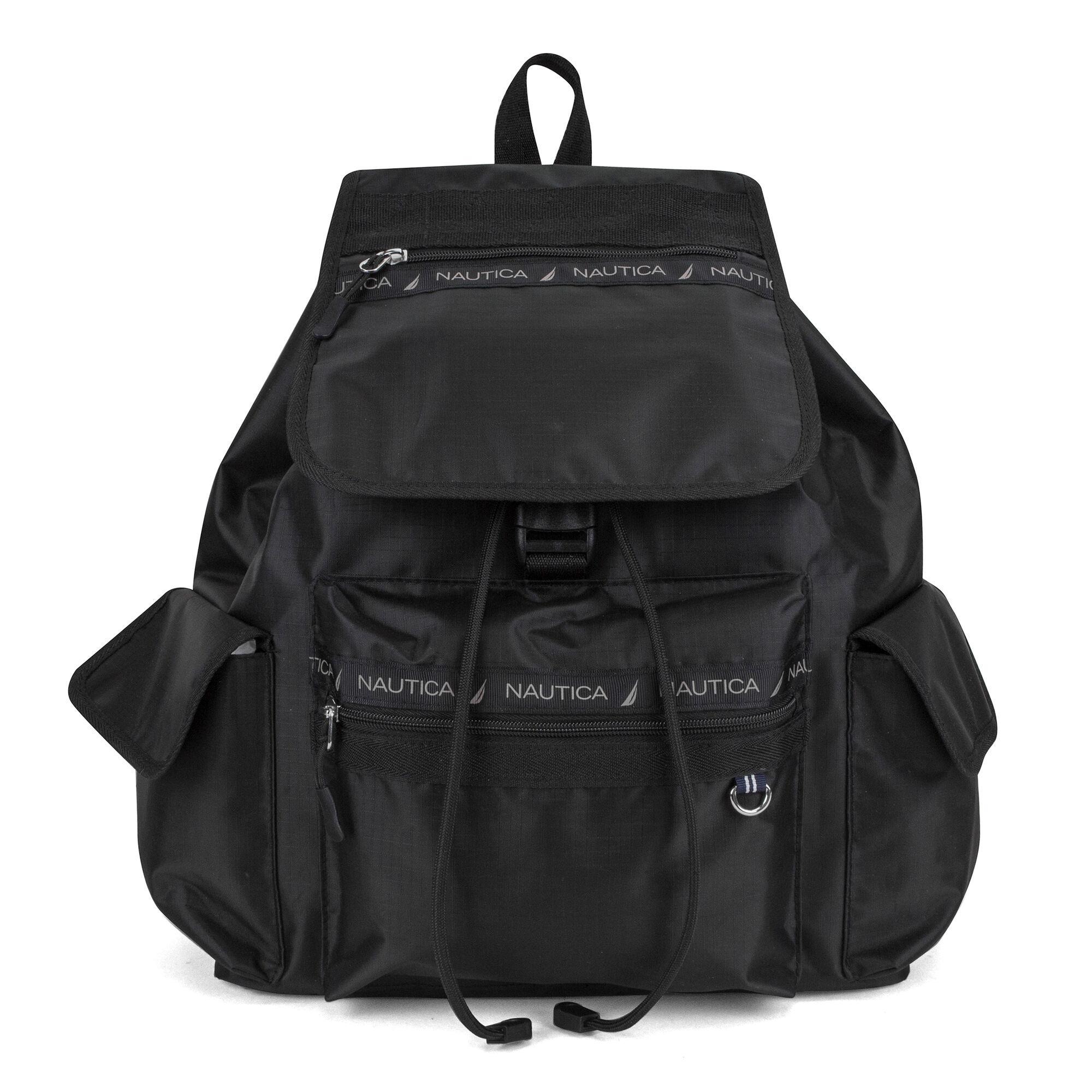 PRINTED DRAWSTRING BACKPACK,True Black,large