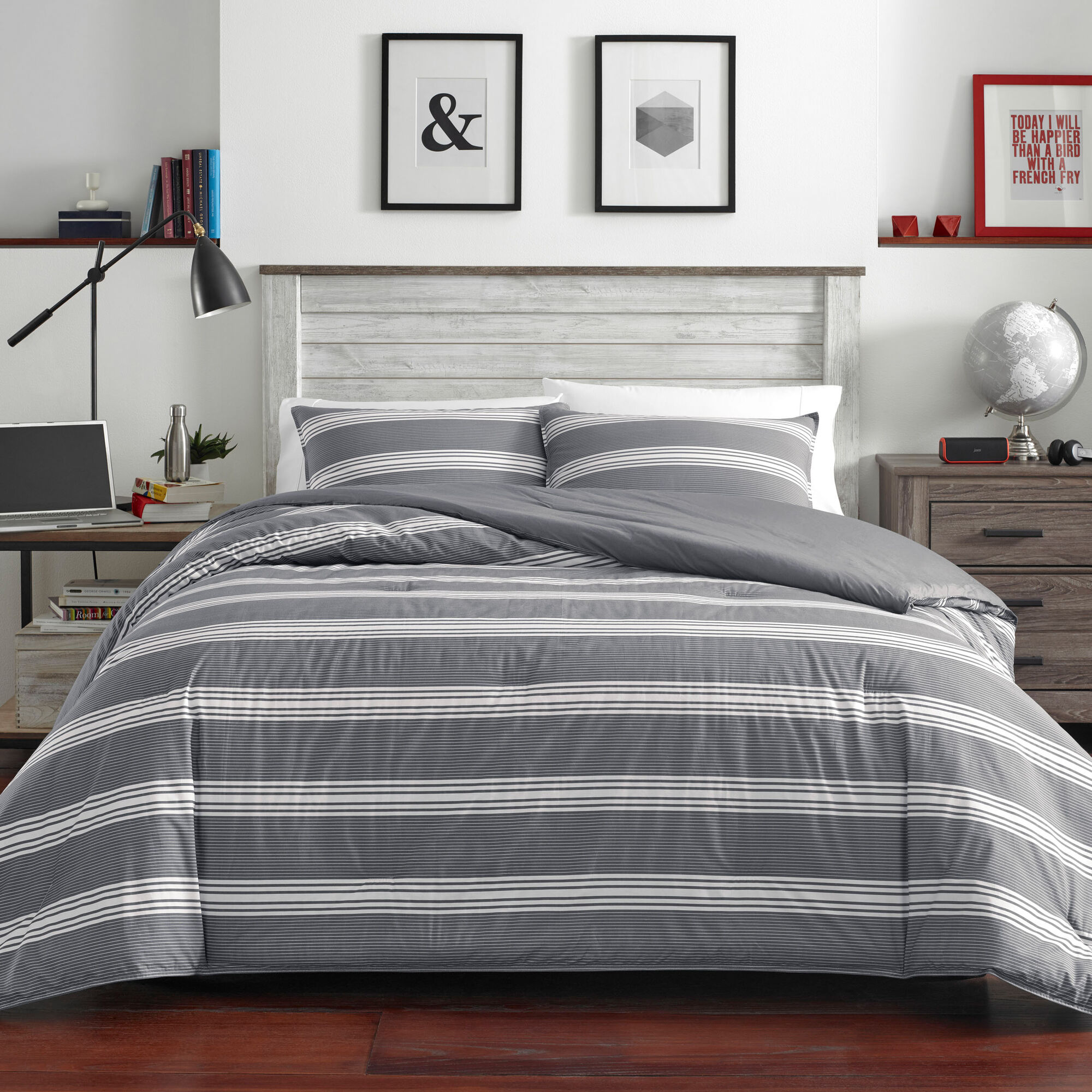 CRAVER FULL/QUEEN COMFORTER AND SHAM SET,Smoke,large