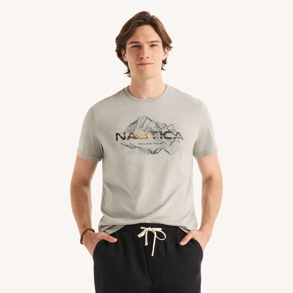 Foil Logo Graphic T-Shirt,Grey Heather,large