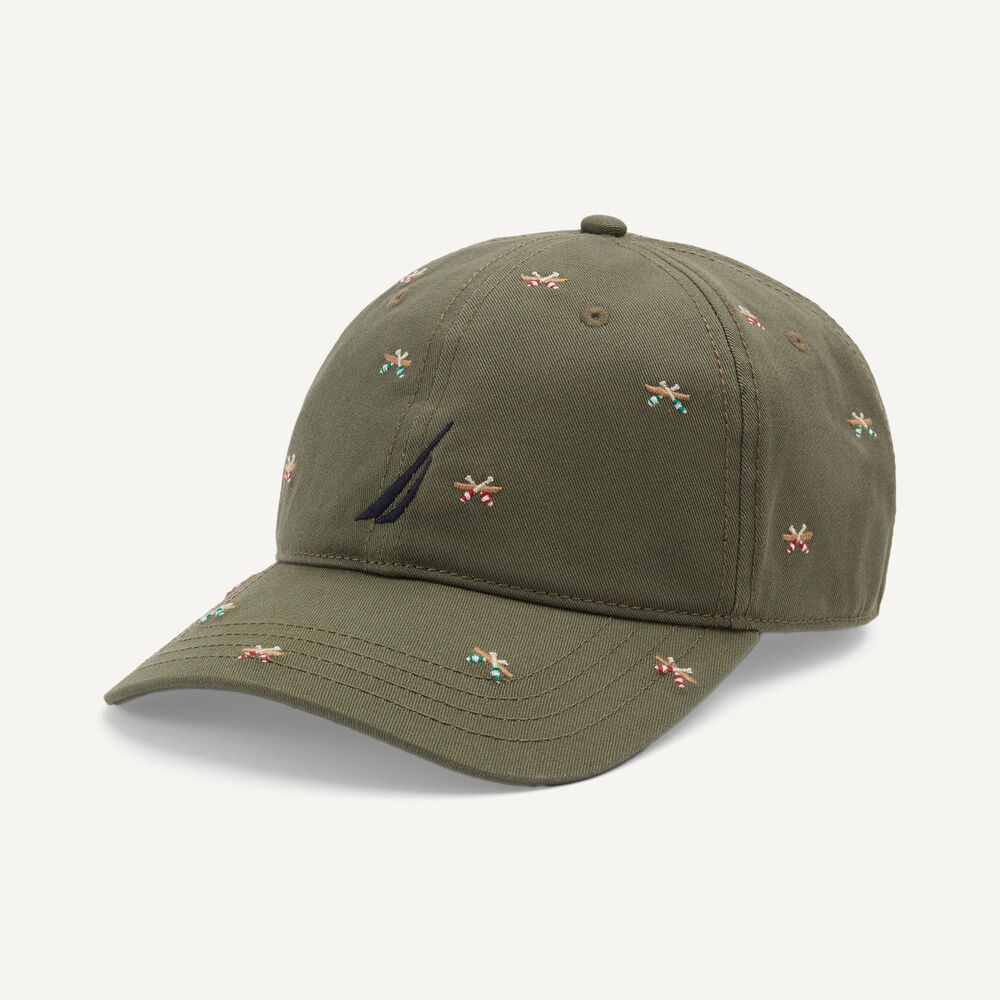 Embroidered Cap,Hillside Olive,large