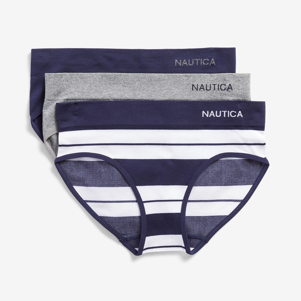 WIDE LOGO WAIST BIKINI BRIEF, 3-PACK,Navy,large