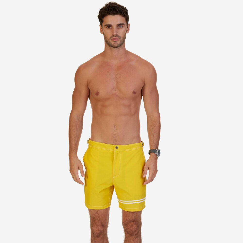 Quick Dry Stripe 17" Swim Trunk,Empire Gold,large