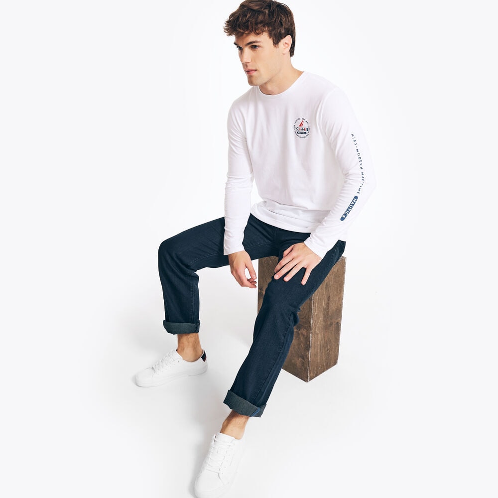 LONG-SLEEVE GRAPHIC T-SHIRT,Sail White,large